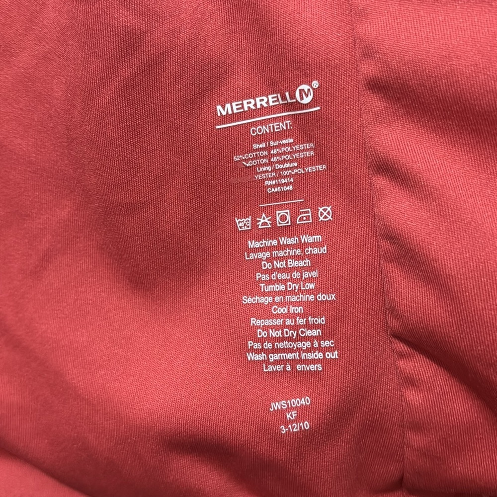 Merrell Opti-Wick Full Zip Knit Light Jacket Floral Pockets Red Orange Sz Small - Picture 11 of 12